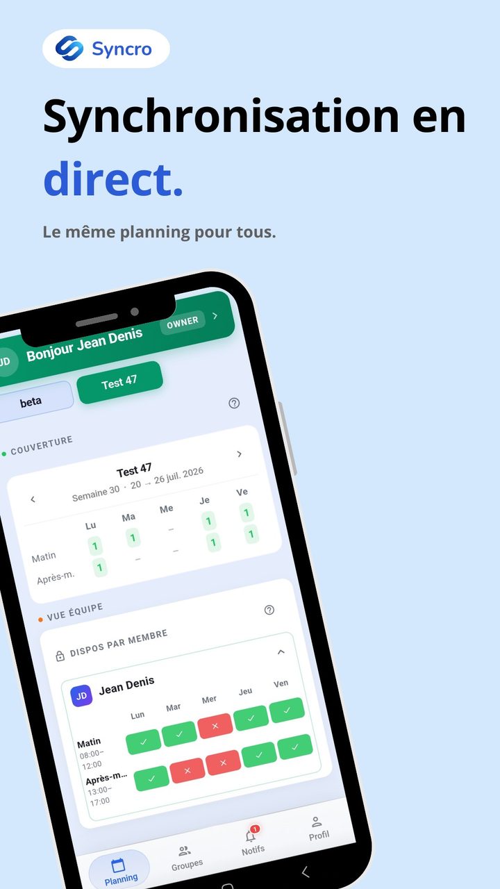 SYNCRO : planning de la semaine