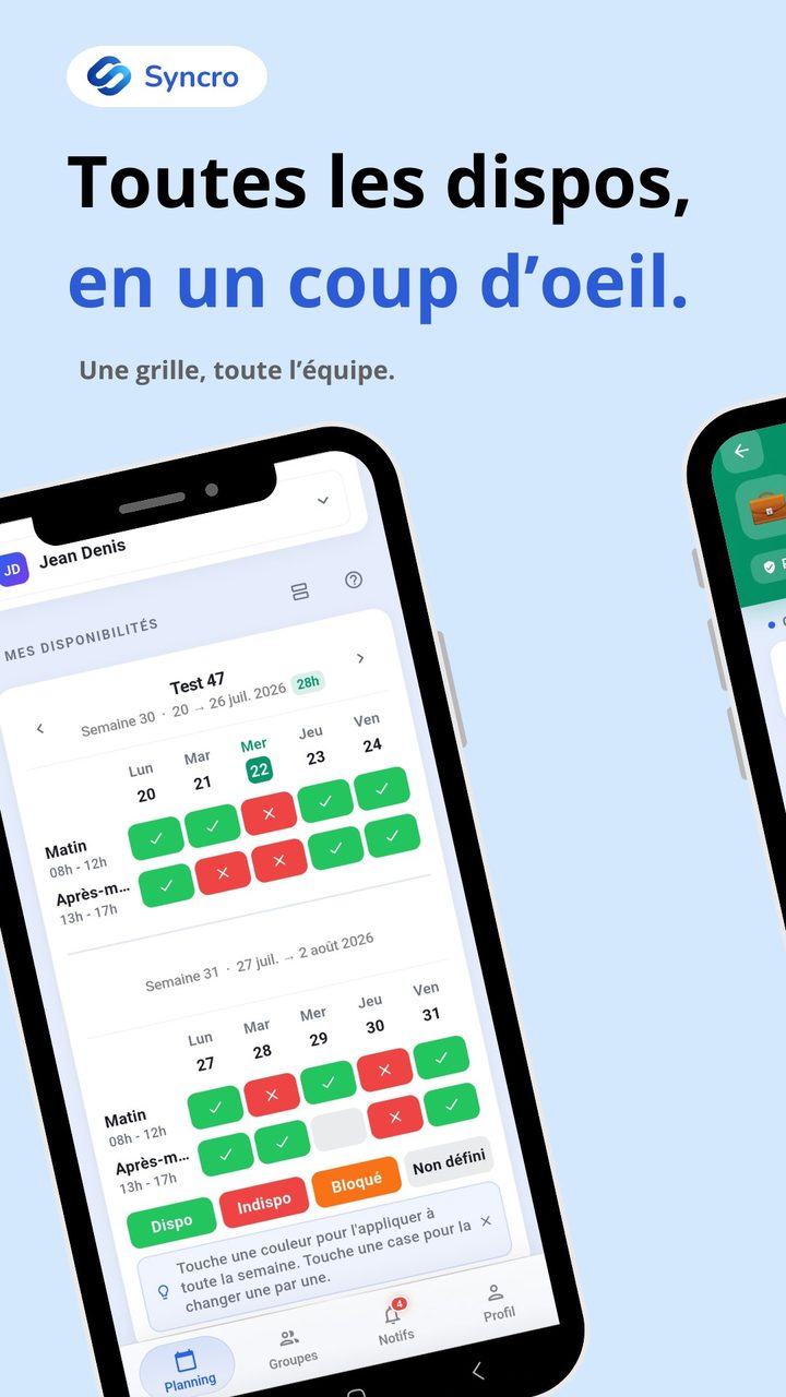 SYNCRO : notifications et suivi des heures